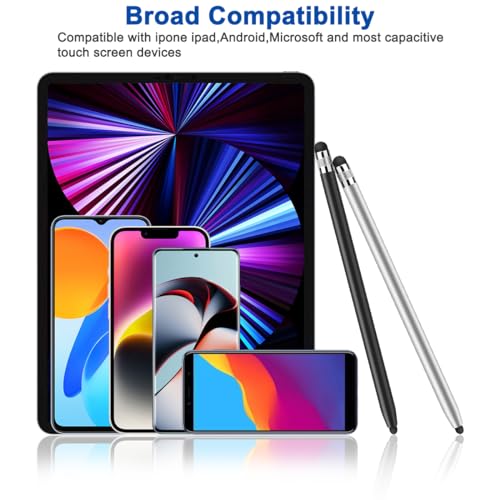 2 Pack Stylus Pens for Touch Screens,High Sensitivity Precision Capacitive Stylus Pen Compatible with iPad iPhone Samsung Tablets All Universal Touchscreen Devices with 4 Rubber Tips (Blue,Rose Gold) - color: Blue+Gold