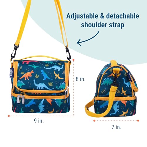 Wildkin Two Compartment Lunch Bag, Jurassic Dinosaurs | Two-compartment, insulated lunch box — coordinates with matching Wildkin backpacks and water bottles - color: Jurassic Dinosaurs