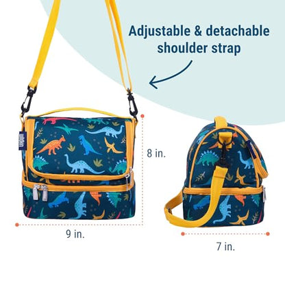 Wildkin Two Compartment Lunch Bag, Jurassic Dinosaurs | Two-compartment, insulated lunch box — coordinates with matching Wildkin backpacks and water bottles - color: Jurassic Dinosaurs