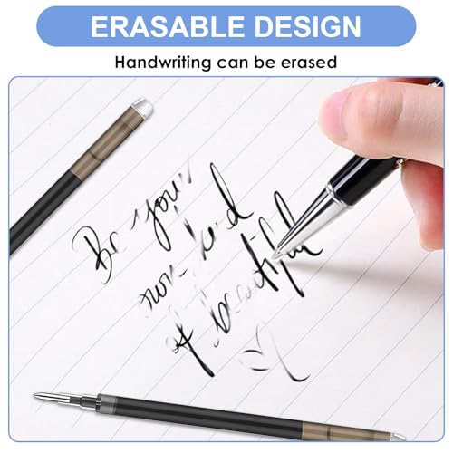24 pcs 0.7 mm Erasable Gel Ink Pen Refills Compatible with FriXion Friction, Multicolor Replaceable Medium Fine Point Refills for Erasable Pens Smooth Writing Fast Dry for School Office, 8 Colors