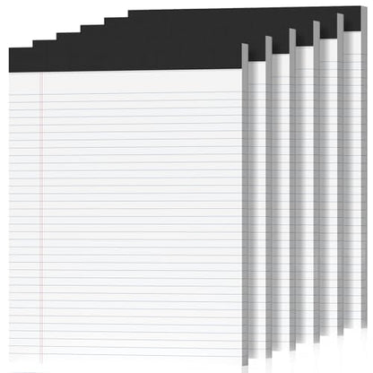 6 Pack Legal Pads 8.5 x 11 College Ruled 300 Sheets Note Pads 8.5 x 11 Notepads Perforated Writing Pads 8.5 x 11 Pads of Paper Lined White Paper, 50 Sheets per Notebook for Office & School Supplies - size: 8.5 x 11 In - White, style: 6 Pack