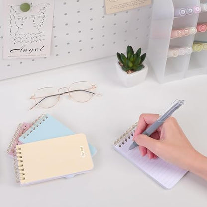 SKYDUE Small Notebooks, Cute 3x5 Pocket Notepads, Mini Spiral Notebook with Lined Pages Nursing School Essentials, School Office Supplies Set Of 8 - color: Pastel Color