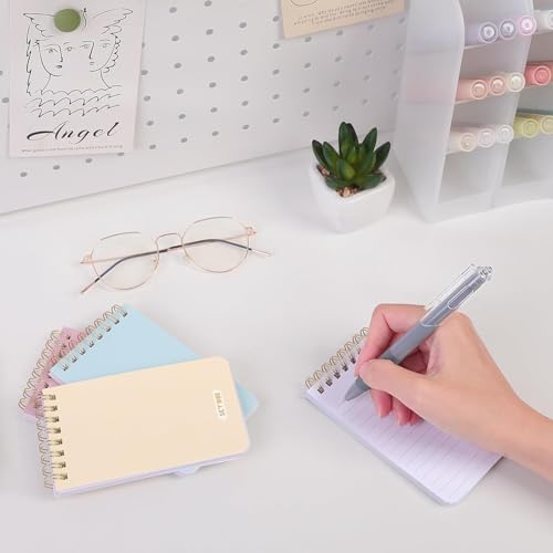 SKYDUE Small Notebooks, Cute 3x5 Pocket Notepads, Mini Spiral Notebook with Lined Pages Nursing School Essentials, School Office Supplies Set Of 8 - color: Pastel Color
