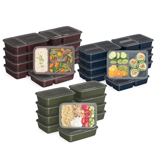 Bentgo Prep 60-Piece Meal Prep Kit - Reusable PFAS & BPA-Free Food Containers, 1-Compartment, 2-Compartment, & 3-Compartments - Microwave, Freezer, & Dishwasher Safe (Rich Shades) - color: Rich Shades