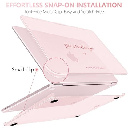 Batianda Case for MacBook Neo 13 Inch 2026 Model A3404, Pink Quote | 4-in-1 Laptop Accessories Bundle with Pink Quote Design, Ultra Slim Hard Shell for Students, Girls and Minimal Style Users - color: You Are Enough