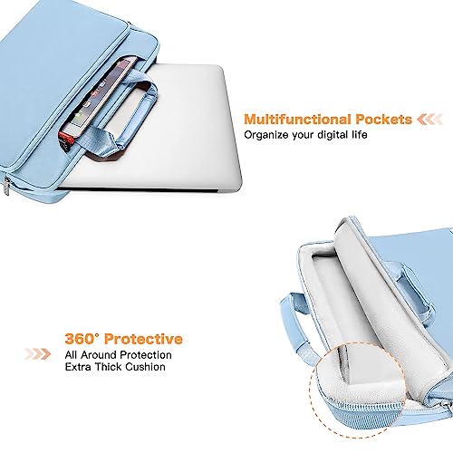 MOSISO 360 Protective Laptop Bag 15.6 inch, 15-16 inch Computer Bag Compatible with MacBook Air 15 inch/Pro 16 inch, HP,Dell,Lenovo,Asus,Notebook, Laptop Carrying Case with Strap&Handle, Airy Blue - color: Airy Blue, size: 16 inch