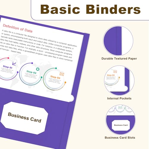 Folders with Pockets, LAYZZ 30 Pack Paper Pocket Folders, 2 Pocket File folders Fits Letter Size Paper, for School Office and Home (Purple) - color: Purple