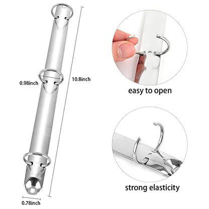 4 Pieces Letter Size Ring Binder Mechanism Replacement Kit Metal 3-Ring Binders Ring Loose Leaf Binding Spines Combs for Binder Organizers (4)