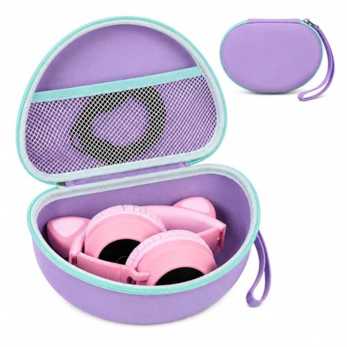 Headphone Case for Riwbox CT-7 Pink/for Jack CT-7S Cat Green 3.5mm/ for iClever IC-HS01/for Picun/for FosPower Bluetooth Wireless Over-Ear Headphones Headset Box Only,Purple - color: Purple