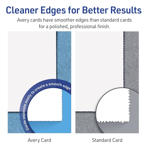 Avery Printable Index Cards, Sure Feed Technology, 3" x 5", Matte White, Laser & Inkjet Compatible, 150 Blank Cards Total, Great for Product Branding, Marketing, and More (5388) - size: True