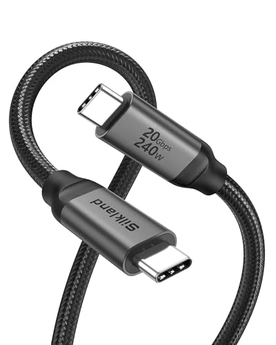 Silkland USB C Monitor Display Cable 6.6FT [4K@144Hz/60Hz 8K@30Hz], USB C 3.2 Gen 2x2 Video Cable, 20Gbps Data Transfer, 240W PD Fast Charge, Compatible with iPhone 16, MacBook Pro, iPad - size: 6.6 Feet