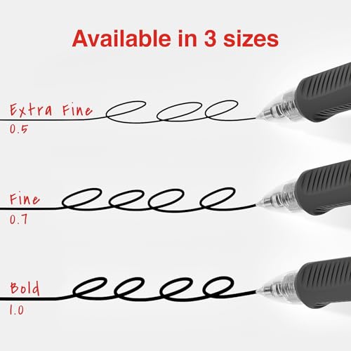 STAPLES Retractable Gel Pens, Bold Point 1.0mm, Black Ink, 36 Pack – ProGel Smooth‑Flow Pens for High‑Volume Office Use - color: Black, size: 36 Pack, style: Bold Point