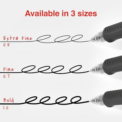 STAPLES Retractable Gel Pens, Bold Point 1.0mm, Black Ink, 36 Pack – ProGel Smooth‑Flow Pens for High‑Volume Office Use - color: Black, size: 36 Pack, style: Bold Point