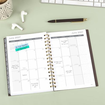 Mead Planner 2026-2027 Weekly & Monthly Academic 15-Month April-June, 5.5" x 8.5", Ground Coffee (CAW42004) (Pack of 12) - color: Ground Coffee, size: 5.5"W x 8.5"H (Pack of 12), style: 2026-2027