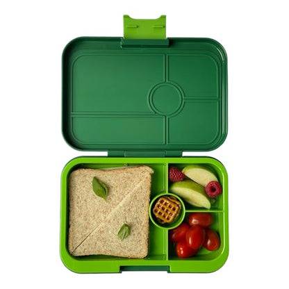 Yumbox Tapas Leakproof Bento Box, 4 Compartments, Palm Green | Large 4.2-Cup Capacity | Sandwich-Friendly | Removable Compartment Tray | Easy-Open Single Latch | Ideal for Teens & Adults - color: Palm Green Lime