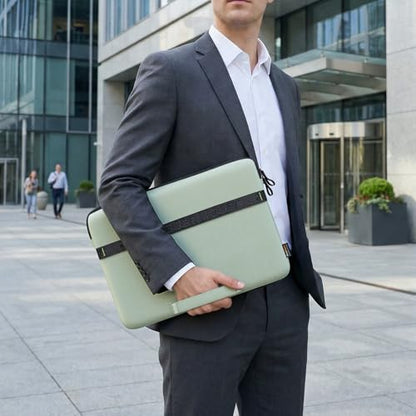 13.3-14 inch Laptop Sleeve Case Protective Briefcase Computer Bag, Green | Waterproof Polyester, Fits Most Laptop Models, Shockproof Interior, Smooth Zippers, Slim Profile - color: Green, size: 14inch