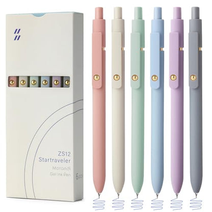 FIOVER Gel Pens, 6pcs Blue Ink Medium Point 0.7mm Smooth Writing Pens with Comfort Grip, Aesthetic Ballpoint for Journaling School Office Supplies, Gifts for Women Men (6PCS Blue Ink) - color: 6PCS Blue Ink