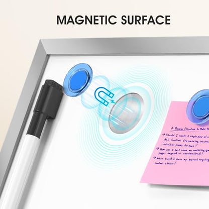 MaxGear Dry Erase Board with Stand 16" x 12", Small Whiteboard for Desk | Double-Sided Adjustable Tabletop Writing Board with Marker, Portable Desktop White Board for Office, Home, Study - size: 16"W x 12"H