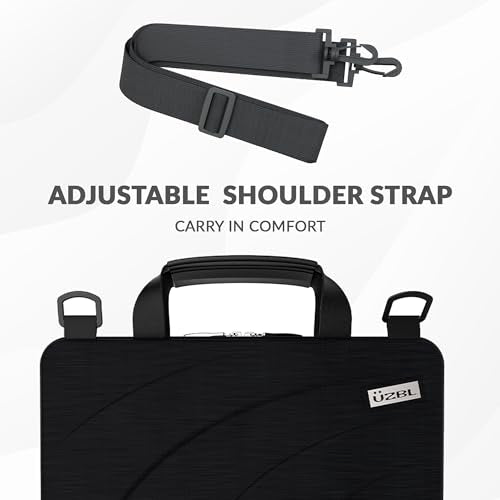 UZBL 13-14 Inch Always-on Chromebook Protective Hard Case with Adjustable Shoulder Strap and Carrying Handles (20 Pack) - color: Black Fabric - 20 Pack