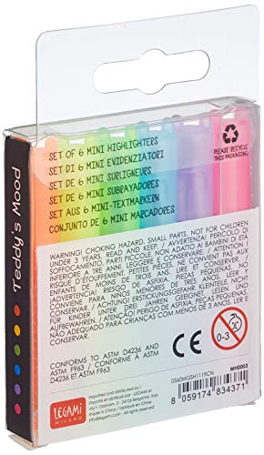 Legami - Set of 6 mini highlighters Teddy's Mood, 6 pieces (1 pack)