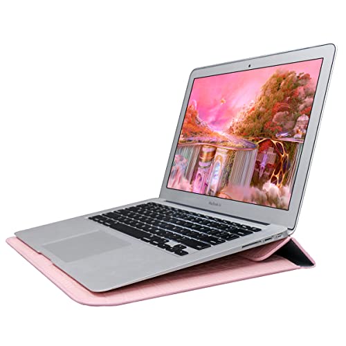 Protective Slim Portable Laptop Sleeve 13-13.6 Inch Crocodile PU Leather Case for MacBook Neo 13 A18 Pro A3404 / Air 13 / Pro 13 M5 A3449 M4 A3240 M3 M2 M1, for HP Dell Lenovo Notebook, Pink - color: Pink
