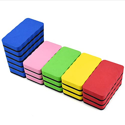 Dry Erase Erasers, Eeoyu 18 Pack Magnetic Whiteboard Dry Erasers Chalkboard Cleaner Wiper for Kids and Classroom Teacher Supplies Home and Office, 5 Colors - color: 18 Pack-5 Colors