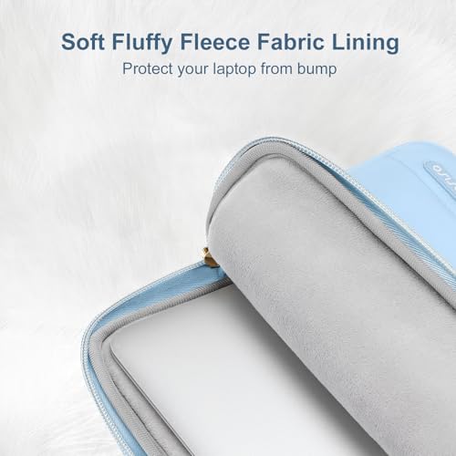 MOSISO Laptop Case 13.3 inch,13-13.3inch Puffy Laptop Sleeve, Air Blue | Compatible with MacBook Air 13.6 M5 M4 M3 M2 M1/Neo/Pro 13/14,HP Dell ASUS Lenovo,Polyester Horizontal Bag with Small Case - color: Air Blue, size: 13.3 inch