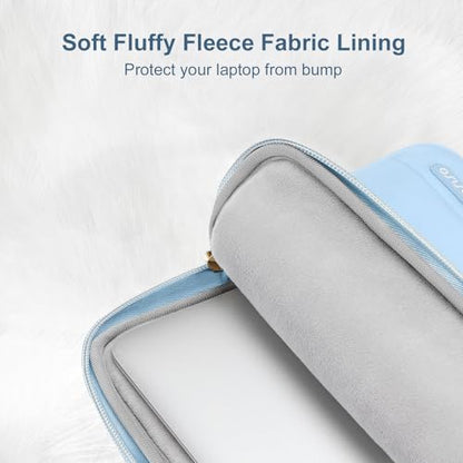 MOSISO Laptop Case 13.3 inch,13-13.3inch Puffy Laptop Sleeve, Air Blue | Compatible with MacBook Air 13.6 M5 M4 M3 M2 M1/Neo/Pro 13/14,HP Dell ASUS Lenovo,Polyester Horizontal Bag with Small Case - color: Air Blue, size: 13.3 inch