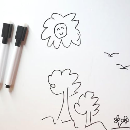 20 Pcs Black Magnetic Dry Erase Markers with Eraser Cap, Mini White Board Markers Bulk, Fine Tip Pens for Whiteboard, Party, Office and Home