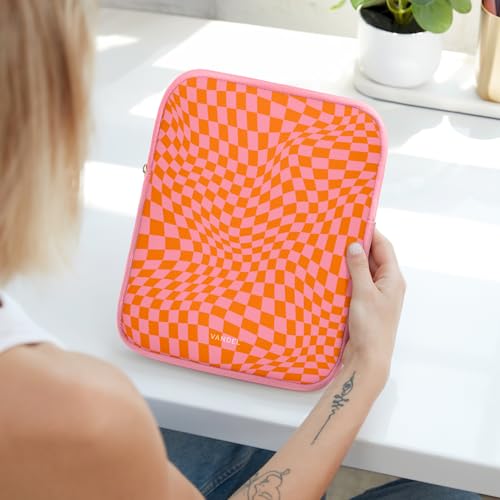 Vandel Slim & Protective Tablet Sleeve for 9-11 inch iPads A16, 11" iPad Pro, 10.9" iPad,10.2" iPad, 10.9" iPad Air, 11 Inch Samsung Galaxy Tab A9+, Bag Fits Magic Keyboard - color: b. Pink Checker, size: 9-11 Inch Tablet