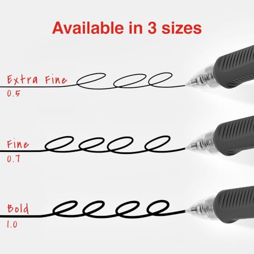 STAPLES ProGel™ Retractable Gel Pen, Fine Point, 0.7mm, Black Ink, 2/Packs - color: Black, size: 24 Pack, style: Fine Point