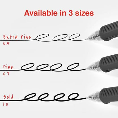 STAPLES ProGel™ Retractable Gel Pen, Fine Point, 0.7mm, Black Ink, 2/Packs - color: Black, size: 24 Pack, style: Fine Point