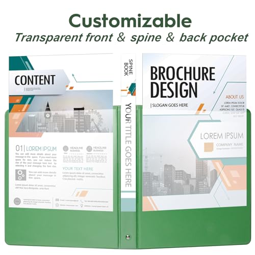 COMIX Standard 3 Ring Binder 1 inch with Clear View Cover, 1" Round Ring View Binder Holds 200 Sheets of US Letter Size Paper for School Office Supplies, 6 Pack (Sea Green) - color: Sea Green, size: 1 inch