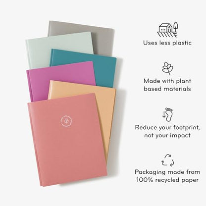 U Brands U-Eco Poly 2-Pocket Pronged Folders, Set of 12, Assorted Brights, Built-in Metal Prongs, Letter Size (6599U01-12)