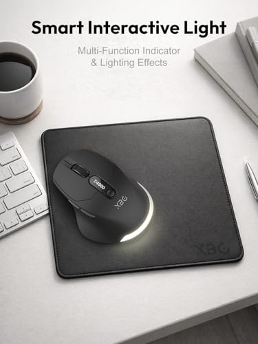 XBG B18Pro Tri-Mode Wireless Mouse with LED Display, Bluetooth 5.0/2.4G/Wired Ergonomic Mouse, 4800 DPI Silent Rechargeable Computer Mouse for Laptop, iPad, Mac, Windows, Office & Business, Black - style: B18 Pro-Black