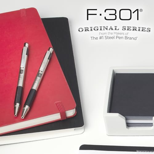 Zebra Pen F-301 Ballpoint Black Ink Fine Point 0.7mm Pen, Easy-Glide Ink, Stainless Steel Retractable, Non-Slip Grip, Professional Design, Ideal for Office, Journal and Planner Use, 4-Pack (27114) - color: Black D