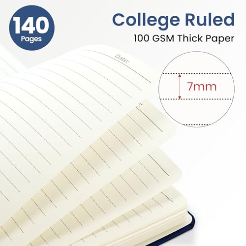 ZOTIA Lined Spiral Journal for Women, A5 Aesthetic Hardcover Notebook for Work, School & Note Taking, Pretty College Ruled Journal, 140 Pages, 6" x 8", Owl Moonlight - color: Q-Owl Moonlight