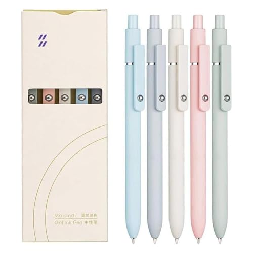 Joxop Quick Dry Gel Pens, Quick Dry Gel Pens, 5pcs Retractable Gels Pen Set, 0.5mm Quick-Dry Carbon Ink (B Multicolor) - color: B Multicolor