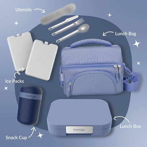 Bentgo® Modern - Leak-Resistant Bento Lunch Box For Adults, Teens, & Larger Appetites; Reusable BPA-Free Meal Prep Container with 3 or 4 Compartments, Dishwasher/Microwave Safe; 5 Cups (Dusk Blue) - color: Dusk Blue