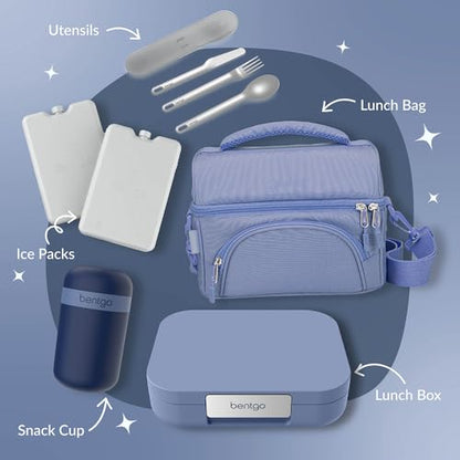Bentgo® Modern - Leak-Resistant Bento Lunch Box For Adults, Teens, & Larger Appetites; Reusable BPA-Free Meal Prep Container with 3 or 4 Compartments, Dishwasher/Microwave Safe; 5 Cups (Dusk Blue) - color: Dusk Blue