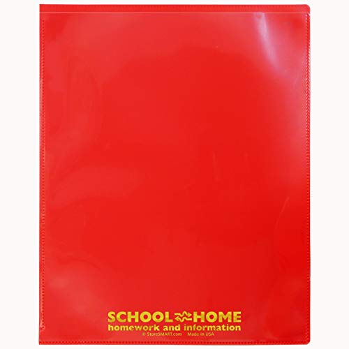 StoreSMART - School/Home Folders - Red - 25-Pack - Archival Durable Plastic - Homework and Information - Made in U.S.A - SH900SV-R25 - color: Red, size: 25-Pack