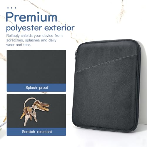 Dadanism 9-11 Inch Tablet Sleeve Bag Carrying Case, Black & Gray | Fits iPad (A16) 11th Gen 11", iPad 10th Gen 10.9" Air 5/4, iPad Air M4/Pro 11", iPad 9/8/7th 10.2", Galaxy Tab A11+ Plus 11" - color: Black & Gray, size: 9-11 inch