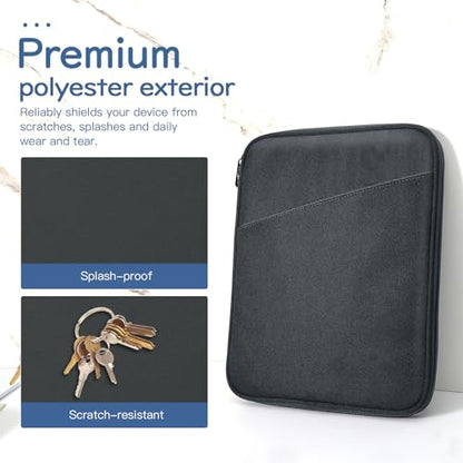 Dadanism 9-11 Inch Tablet Sleeve Bag Carrying Case, Black & Gray | Fits iPad (A16) 11th Gen 11", iPad 10th Gen 10.9" Air 5/4, iPad Air M4/Pro 11", iPad 9/8/7th 10.2", Galaxy Tab A11+ Plus 11" - color: Black & Gray, size: 9-11 inch