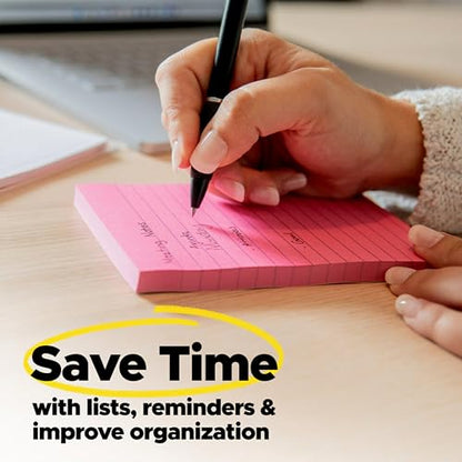 Post-it Notes, 3x3 in, 6 Pads, America's #1 Favorite Sticky Notes, Poptimistic Collection, Bright Colors (Magenta, Pink, Blue, Green), Clean Removal, Recyclable (630-6AN)