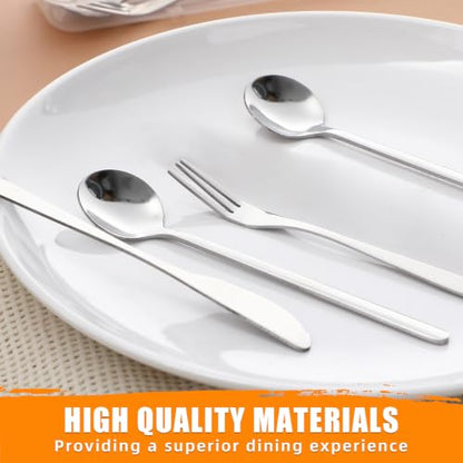 10 Pack Stainless Steel Containers with Lids, 5 Sizes Leakproof Stainless Steel Food Storage Containers, Nesting Snack Holders and Flatware Set with Fork, Knife, Spoon, Chopsticks in Clear Case