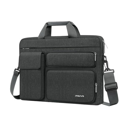 MOSISO Laptop Shoulder Bag 15.6 inch, 15-15.6 inch Computer Bag | Compatible with MacBook Pro 16 inch, HP, Dell, Lenovo with 2 Raised&1 Flapover&1 Horizontal Pocket&Handle&Belt, Charcoal Gray - color: Charcoal Gray, size: 16 inch