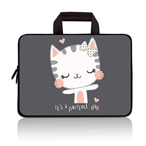 11 11.6 12 12.1 12.5 inch Laptop Carrying Bag Chromebook Case Notebook Ultrabook Bag Tablet Cover Neoprene Sleeve Fit Apple MacBook Air Samsung Acer HP DELL Lenovo Asus(Cute Kitty) - color: Cute Kitty