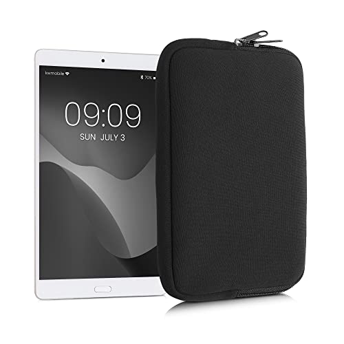 kwmobile Neoprene Pouch Compatible with 8"-8,4" Tablet - Universal Sleeve Case Cover with Zipper for Tablet - Black - color: black, size: 8"-8,4" Tablet