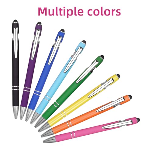 Ballpoint Pen Metal Soft Stylus Pen for Touch Screens，Retractable Tactile Turn Pen，Bulk Pens for Gifts Office Essentials，Medium Point，Black Ink (5 Pink) - color: 5 Pink