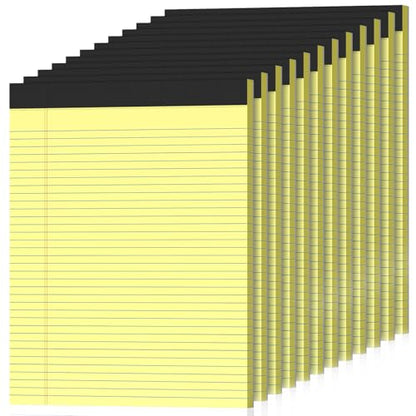 12 Pack Legal Pads 8.5" x 11" College Ruled Yellow Note Pads 8.5 x 11 Inch Micro-Perforated Notepad 600 Sheets in Total Lined Writing Paper Notebook for Office, School Supplies & To-Do Lists - size: 8.5 x 11 In - Yellow, style: 12 Pack